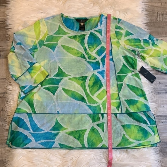 NWT Ali Miles stretch relaxed textured top MP - Picture 9 of 11